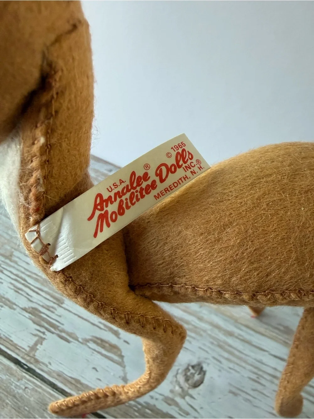 Vintage 1965 Annalee Mobilitee Dolls - Reindeer With Santa Hat Christmas Posable
